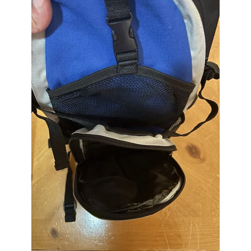 Hydration Backpack Blue Gray Hiking Cycling Running Daypack Bag